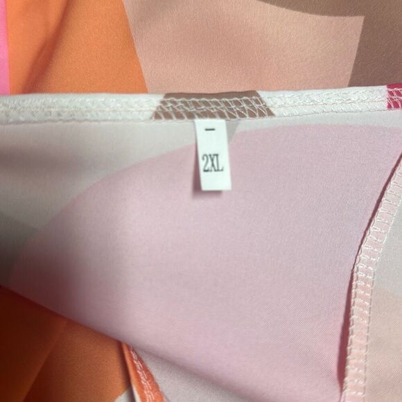 Multi One Shoulder Batwing Dress Size 2XL NEW - Picture 7 of 7